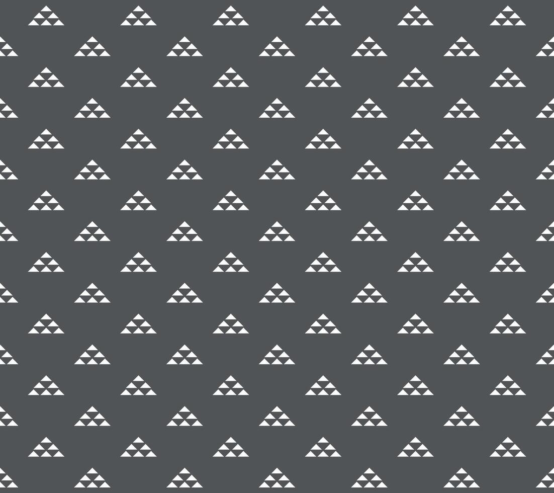 Seamless pattern with abstract triangle pyramid tessellation, black and white geometric design, modern minimal repeat background, contemporary polygon style, decorative digital texture vector