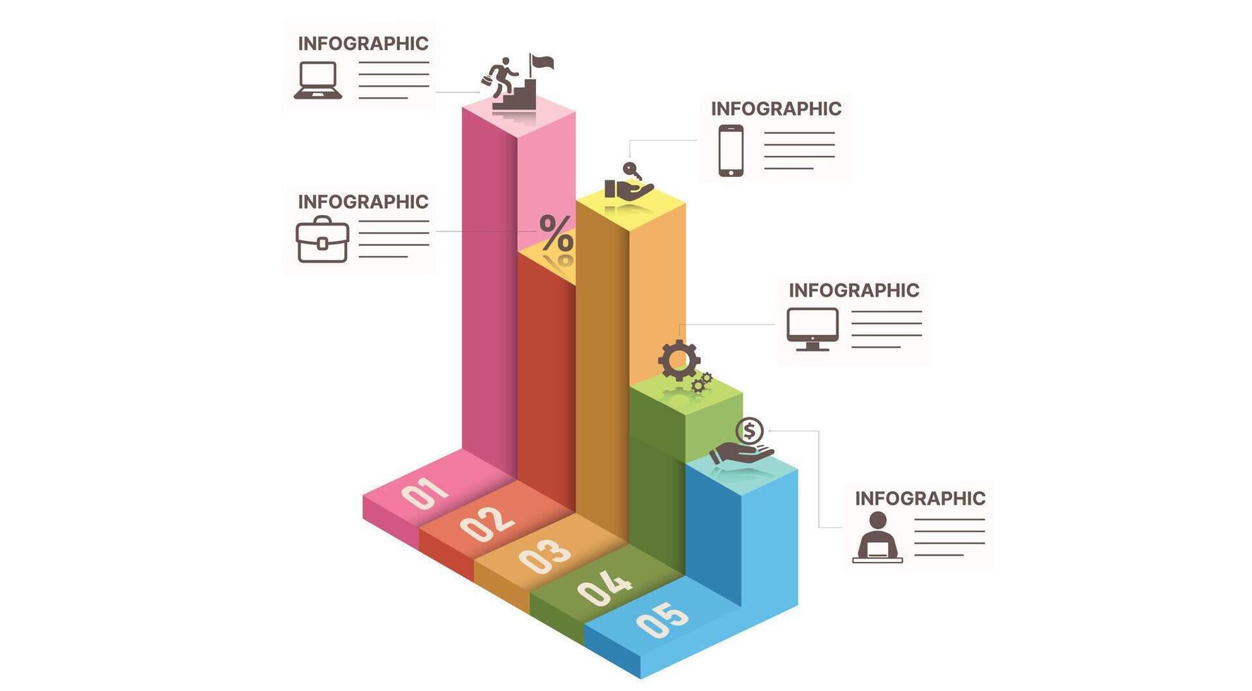infographic featuring tabs and titles, arranged for easy data presentation with a clean and modern layout, perfect for visualizing information and key points 03 vector