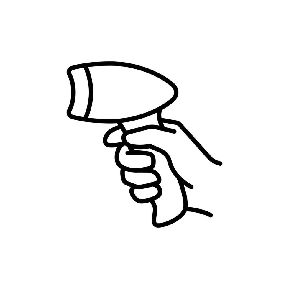 Barcode scanner icon. Simple outline style. Code, bar, technology, label, digital, supermarket tag concept. Thin line symbol. Isolated design vector