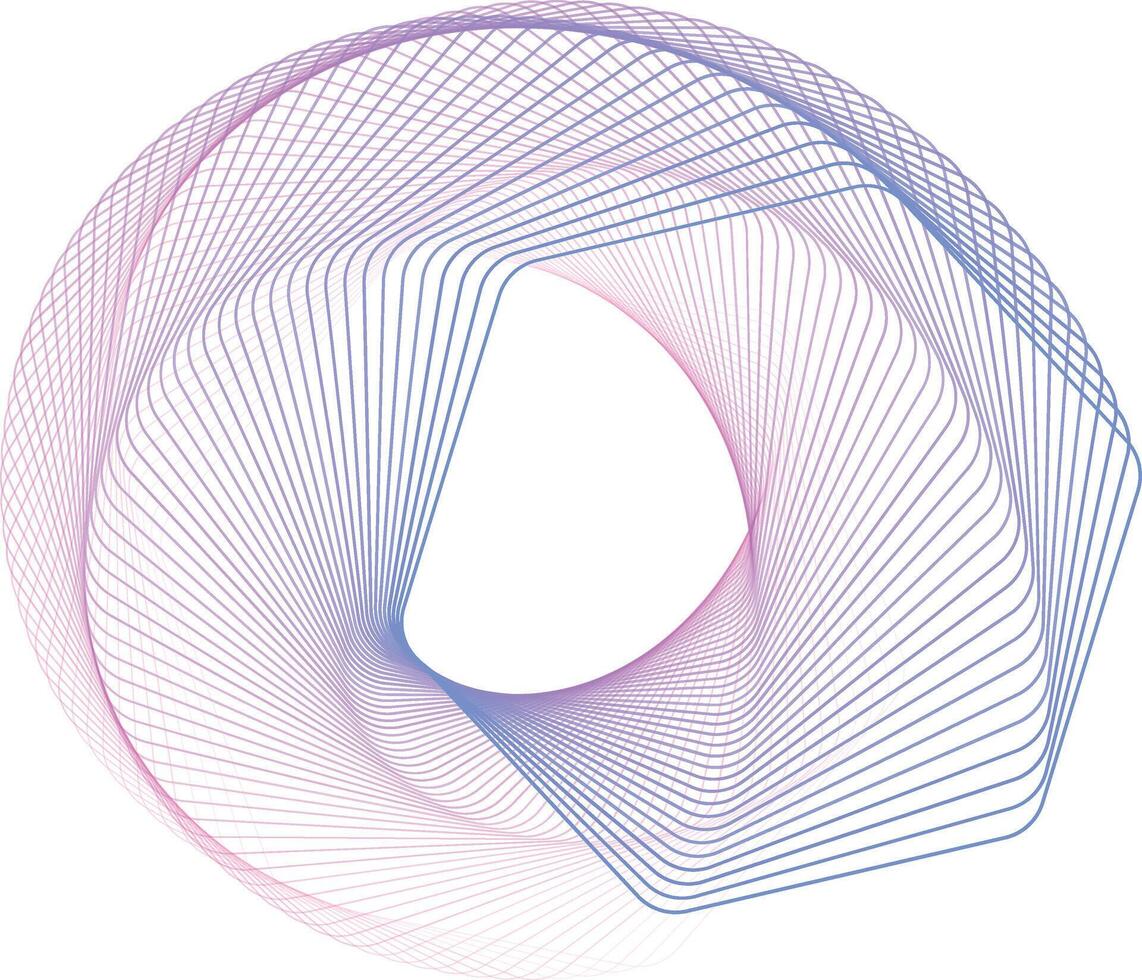 Abstract Swirl Line Art Gradient Blend Line Element vector