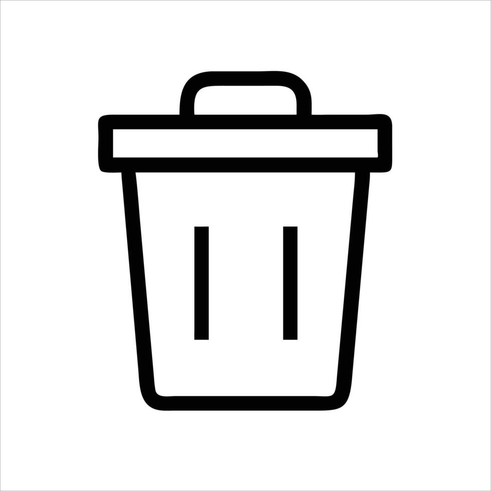 Modern Trash Icon Design Creative Minimal Flat Style Illustration Digital Symbol Garbage Bin Recycling Concept UI Element Graphic Art vector