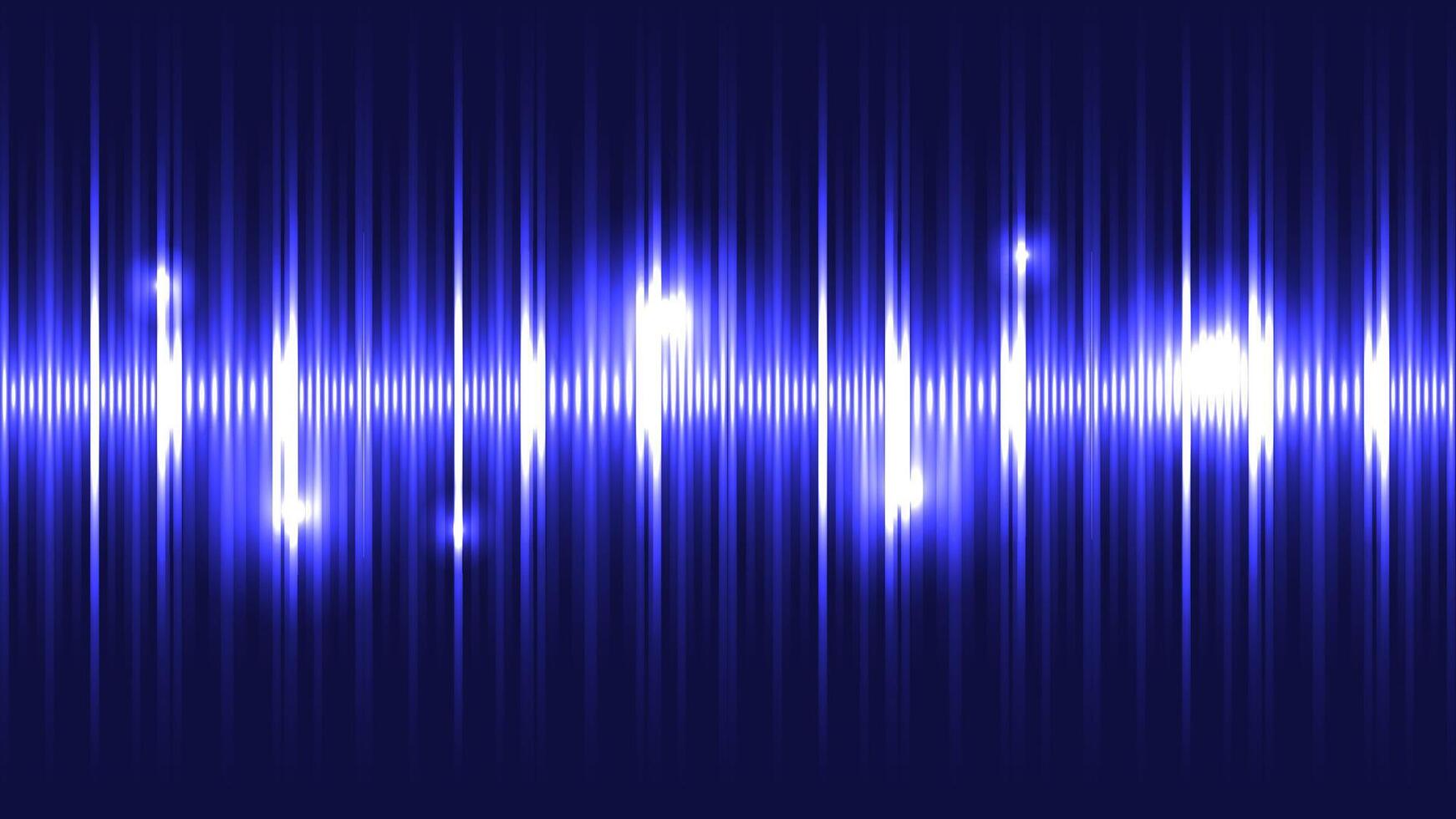 Abstract glowing audio waveform equalizer with blue light effect, modern soundwave technology design vector