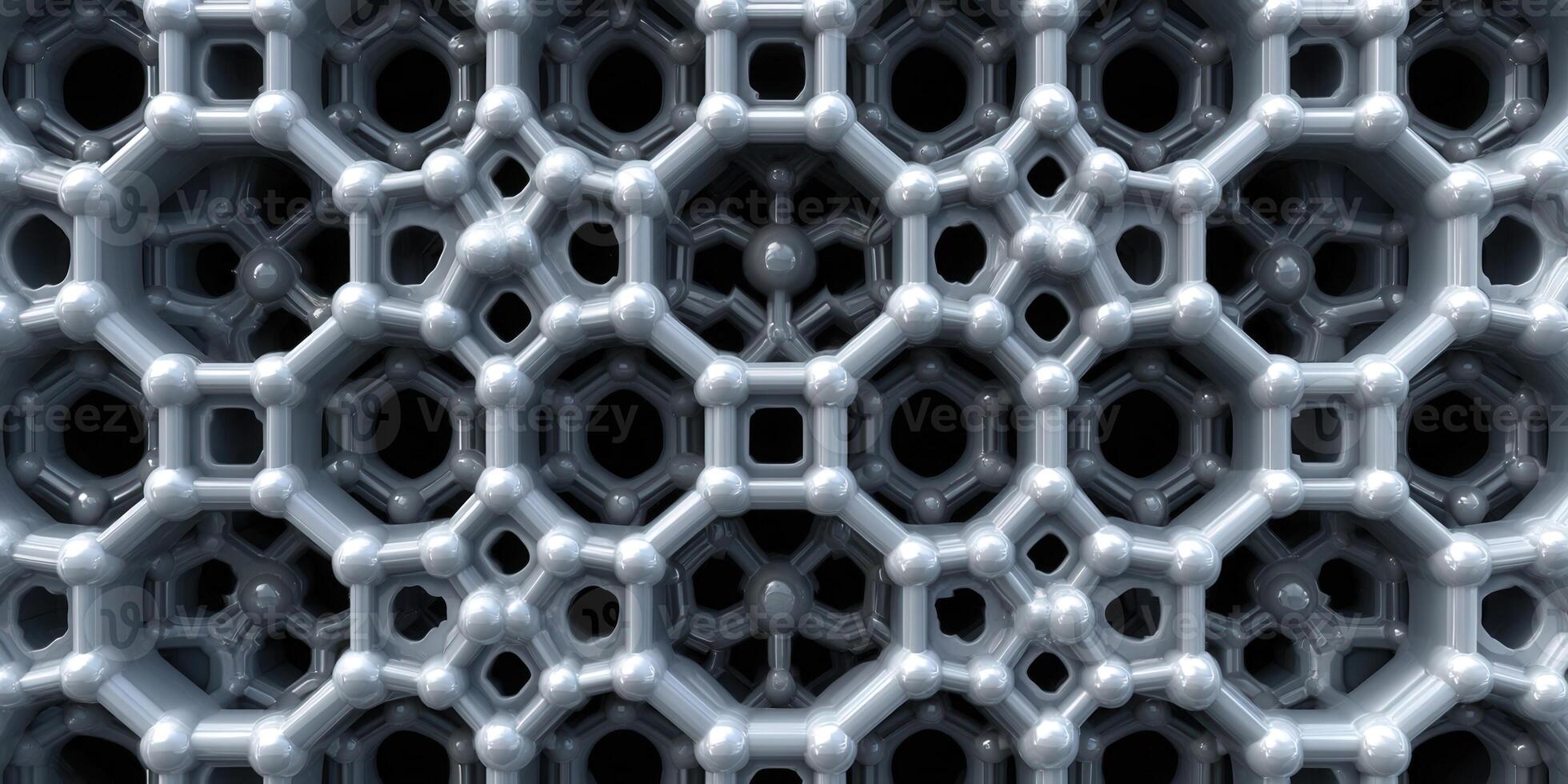 Intricate metallic geometric pattern, showcasing a complex network of shapes. photo