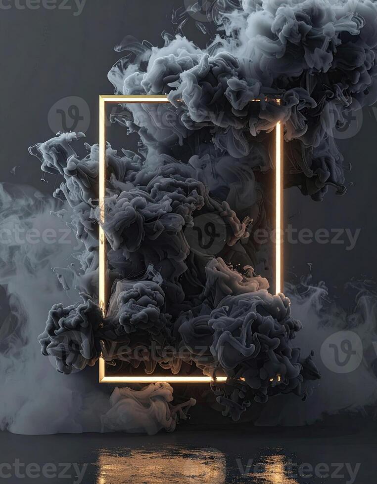 Abstract frame with swirling smoke photo