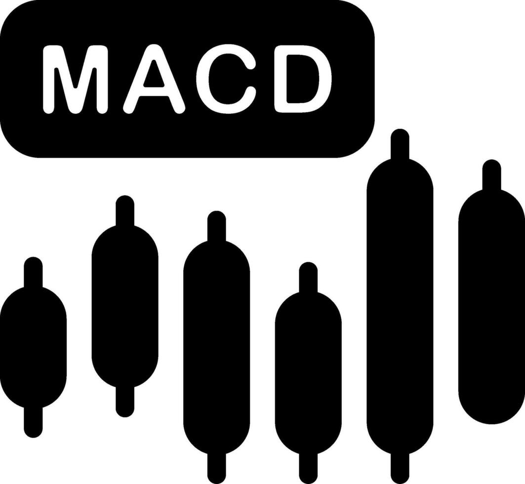 MACD Indicator Minimal Glyph Icon vector