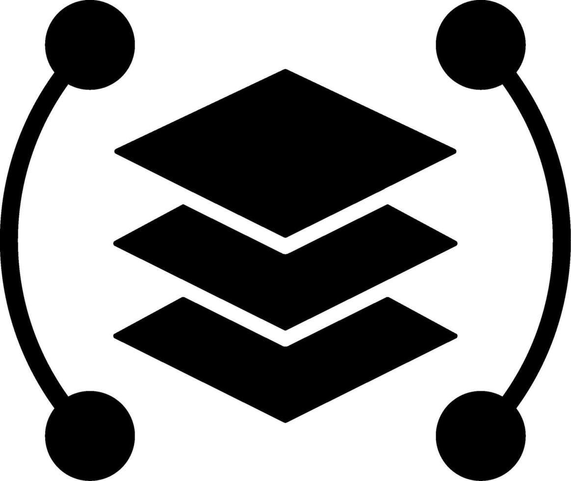 Tech Stack Minimal Glyph Icon vector