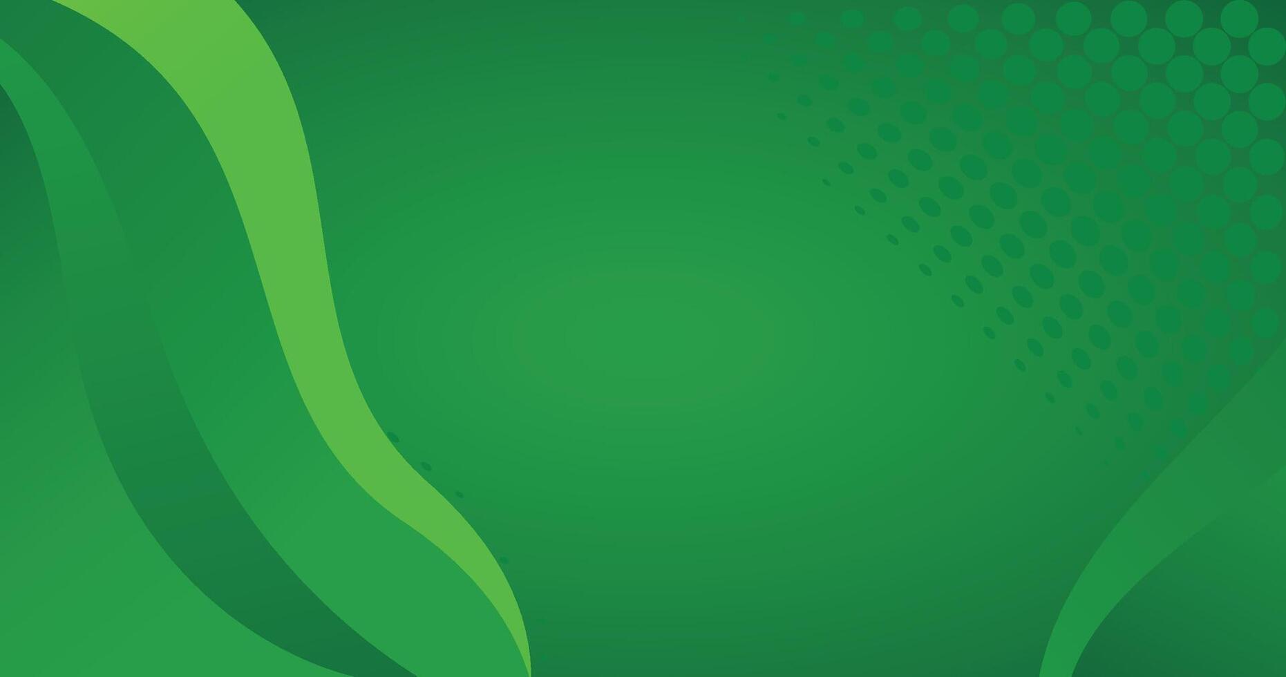 Green Abstract Design with Wavy Lines and Dotted Pattern Background vector