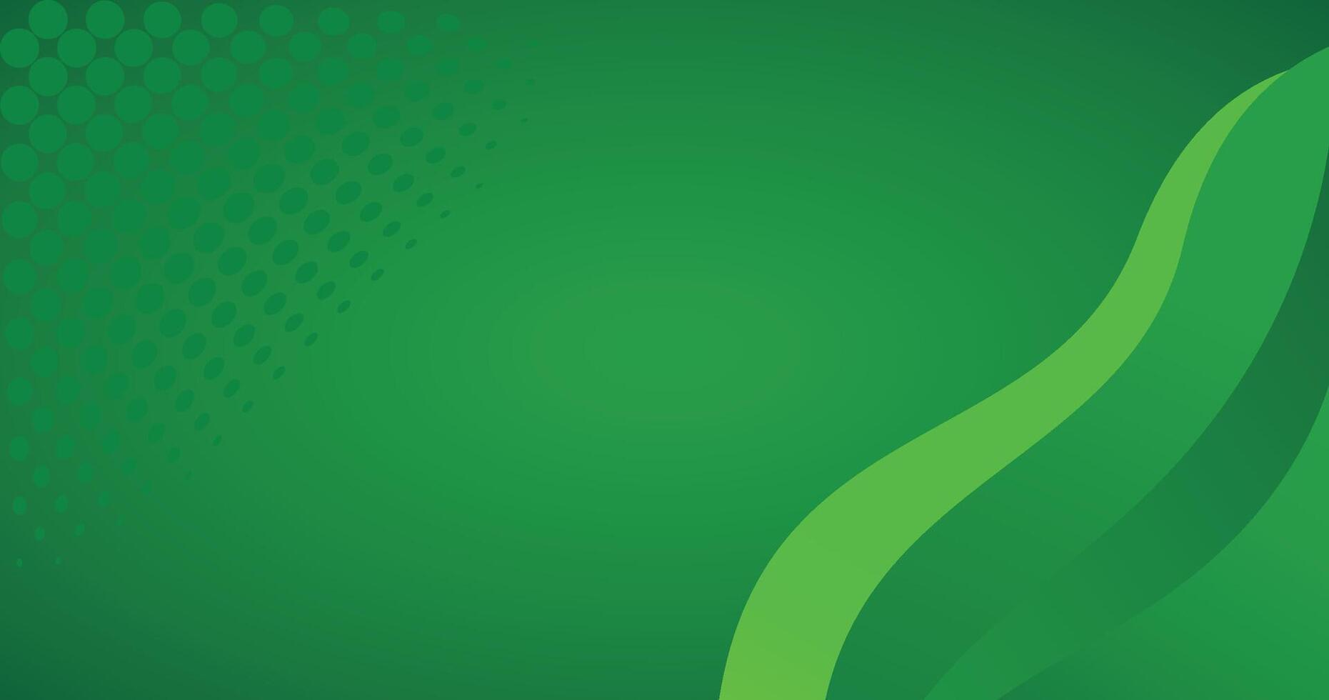 Green Abstract Background With Wavy Lines and Circular Dotted Designs vector