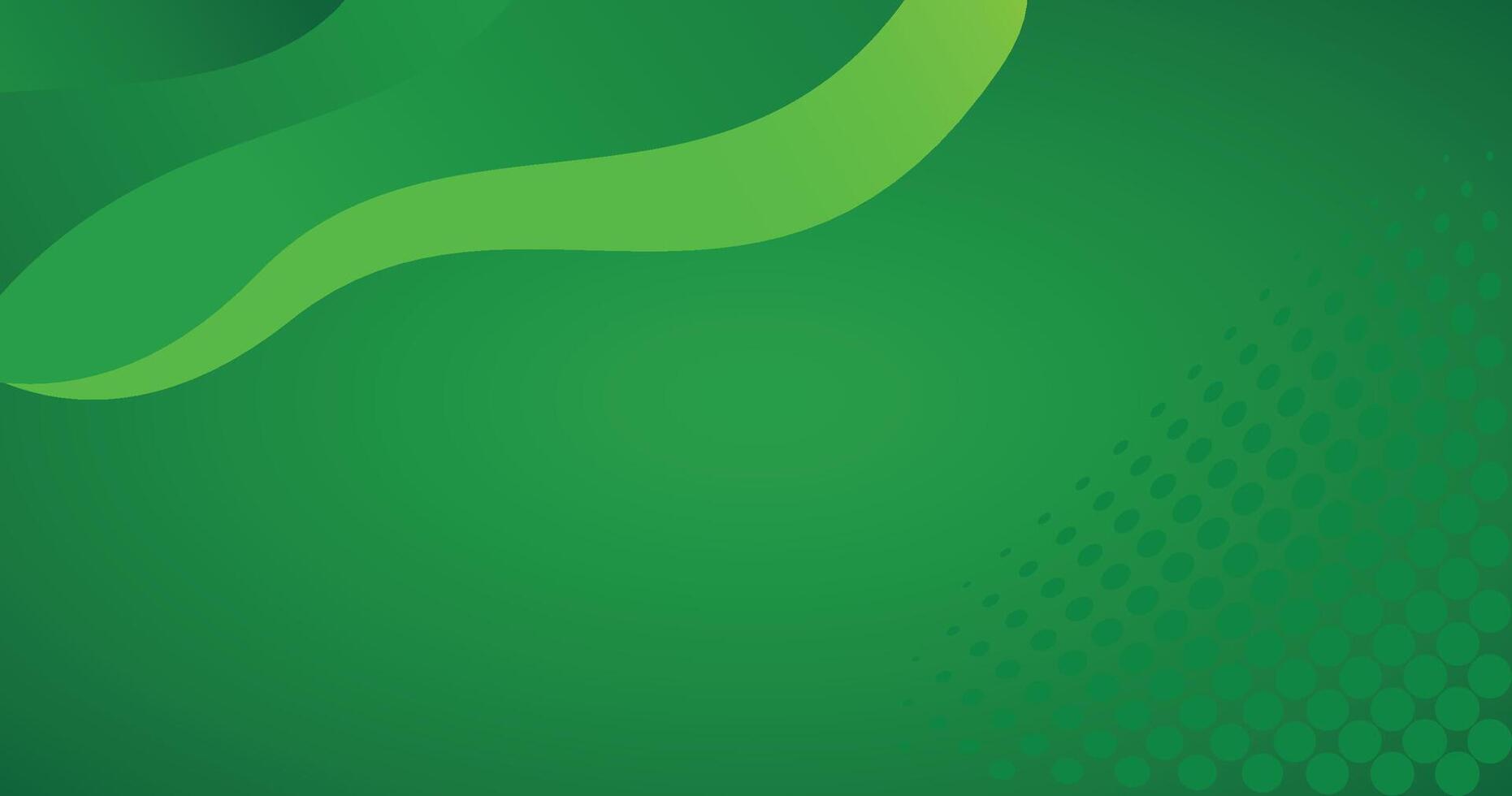 Abstract Green Background with Dynamic Wave and Dot Pattern Design vector