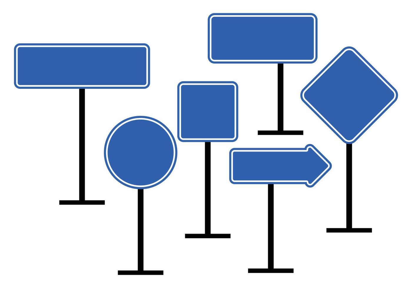 Art of collection of empty directional signs vector