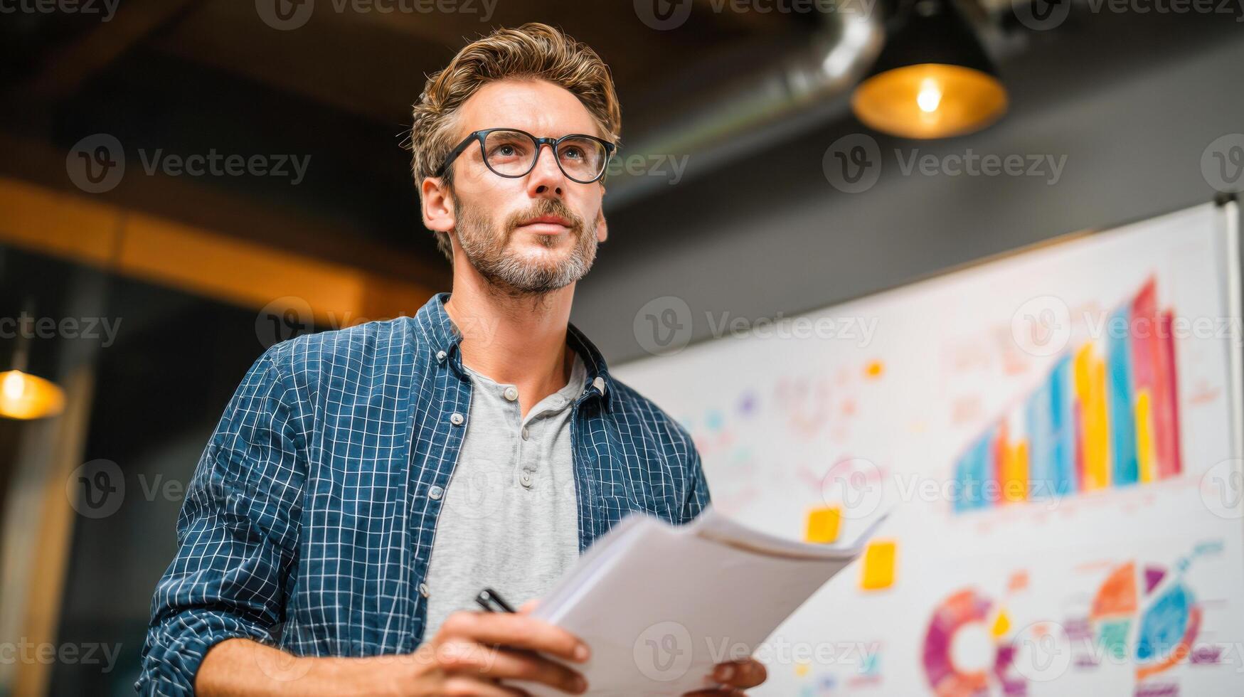 Project manager leading a training session in an office setting with focus on team development photo