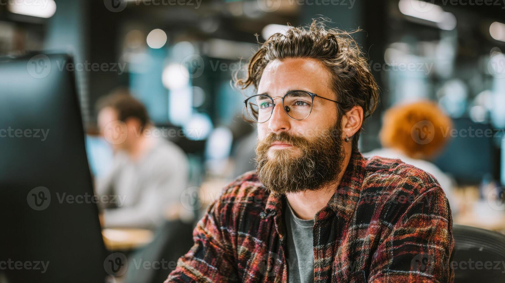 Developing software and collaborating in a dynamic tech office environment photo