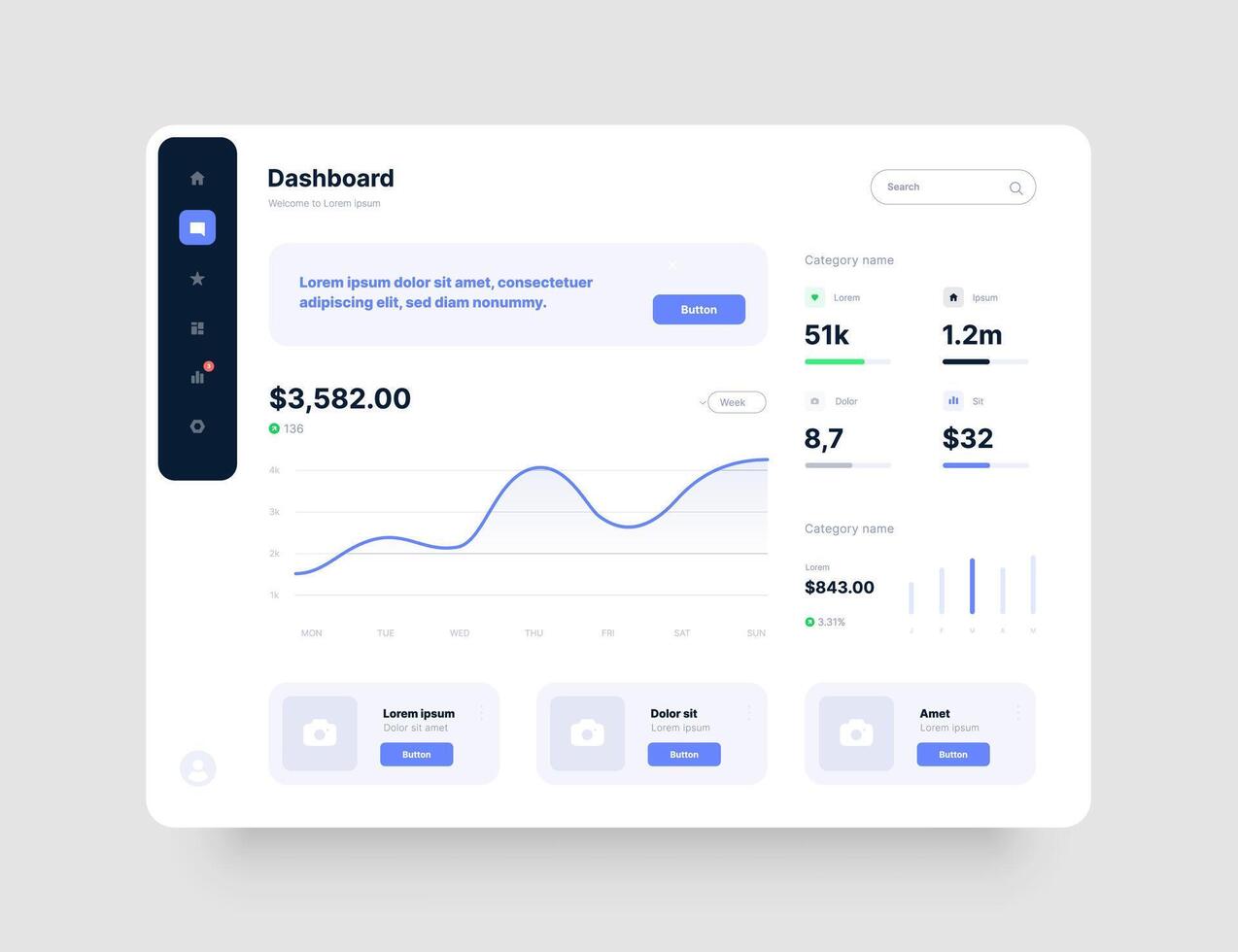 aplicación interfaz con ui y ux elementos. tablero diseño. utilizar diseño para web solicitud, escritorio aplicación o sitio web. vector