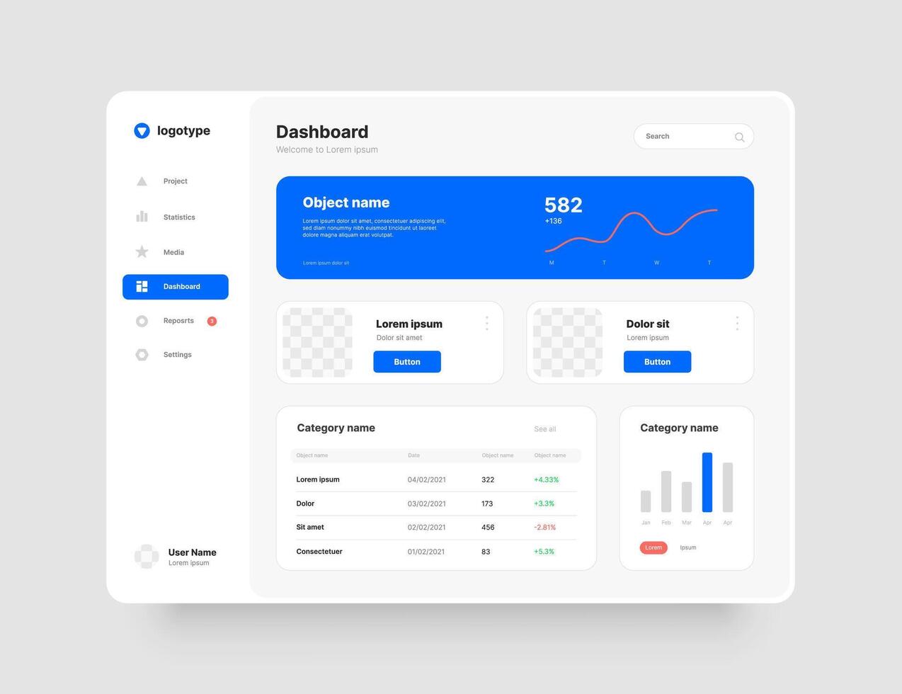 Dashboard Desktop app with UI. Use for web application or website. vector