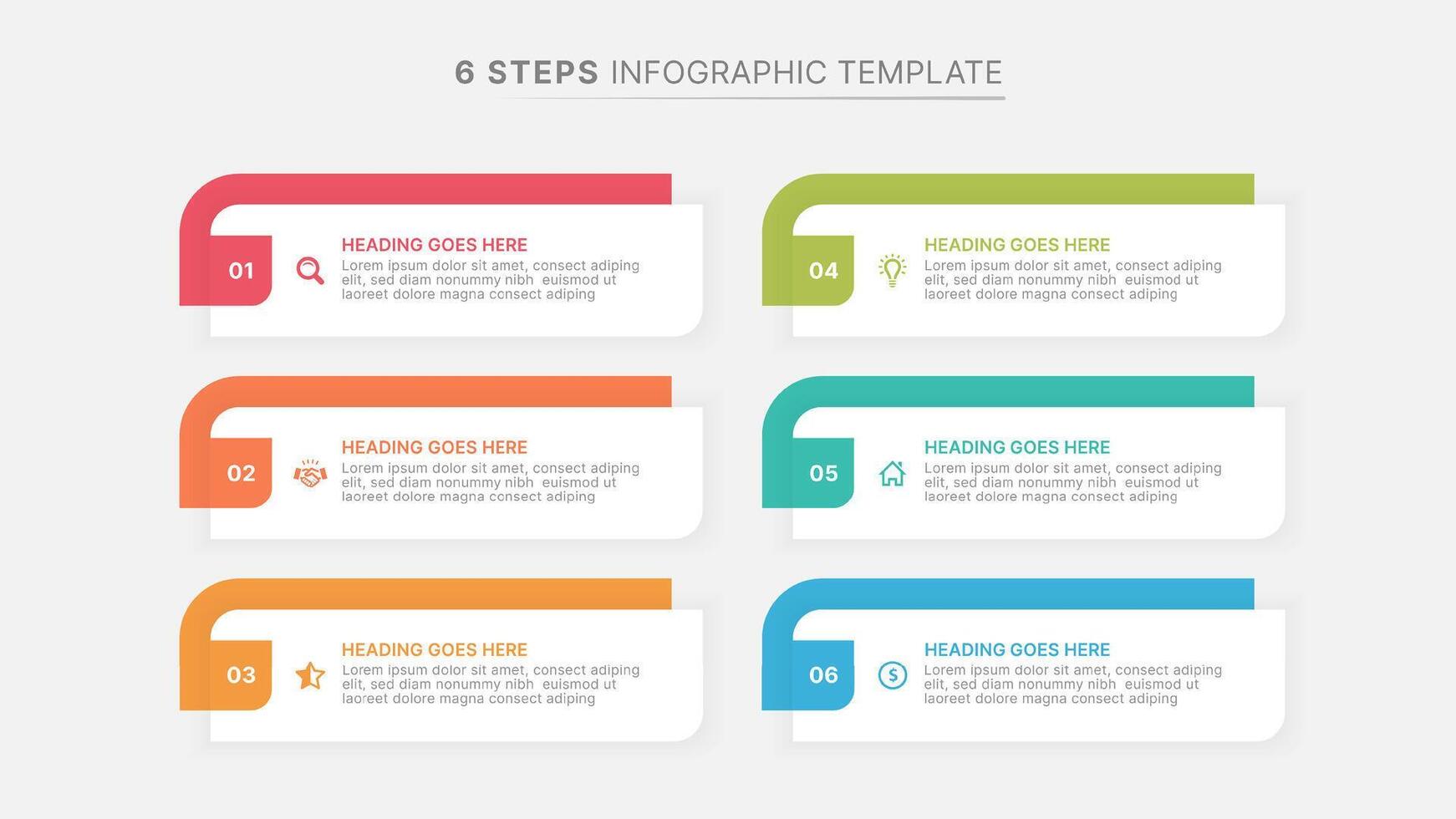 Simple List Business Infographic Design Template with 6 Point vector