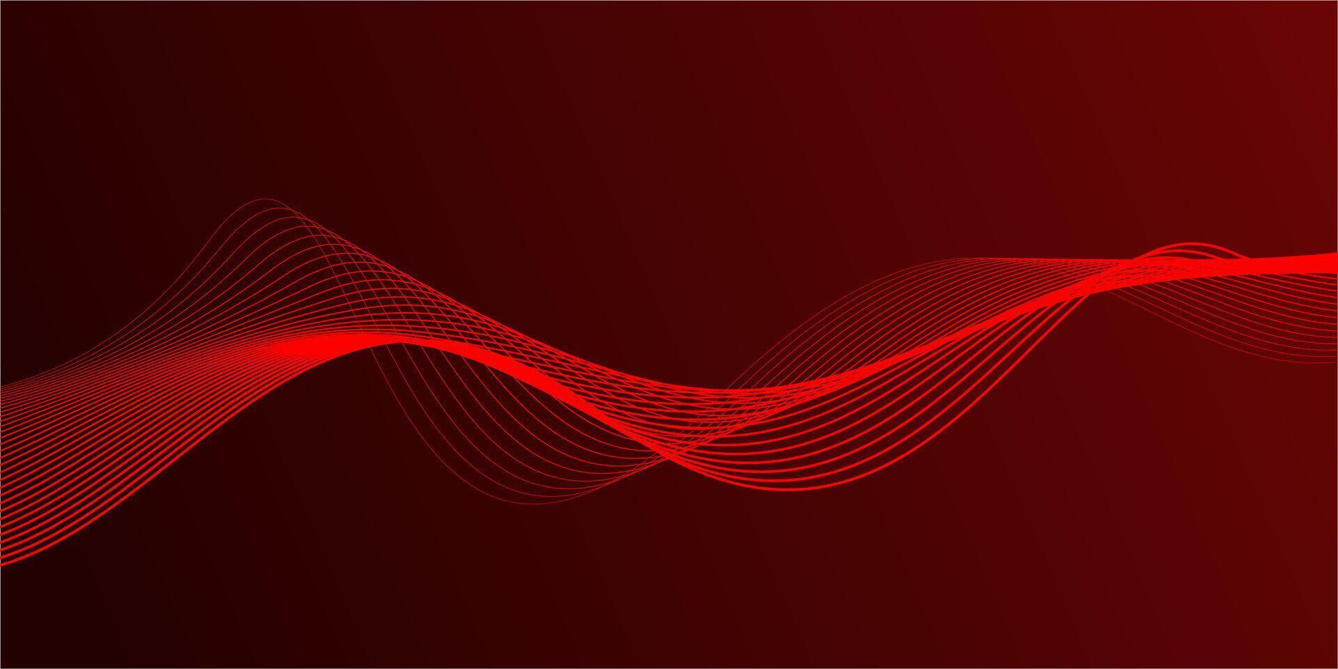 Abstract red gradient background with shining lines waves. modern background for banner, poster,cover, brochure,flyer,website. vector