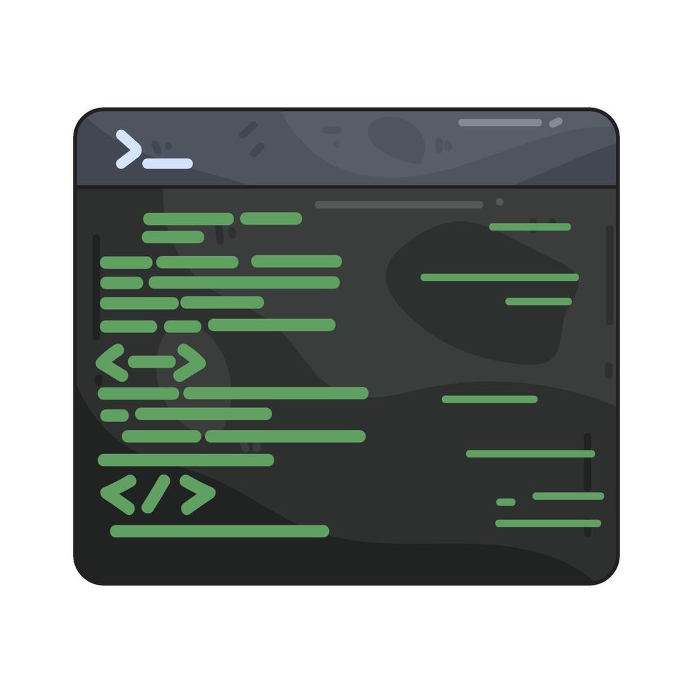 Illustration of Source Code on Computer Screen vector