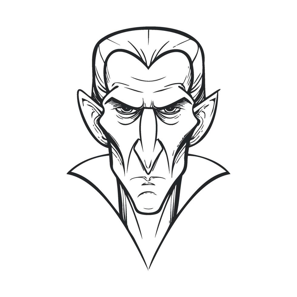 Mysterious vampire character with sharp features vector