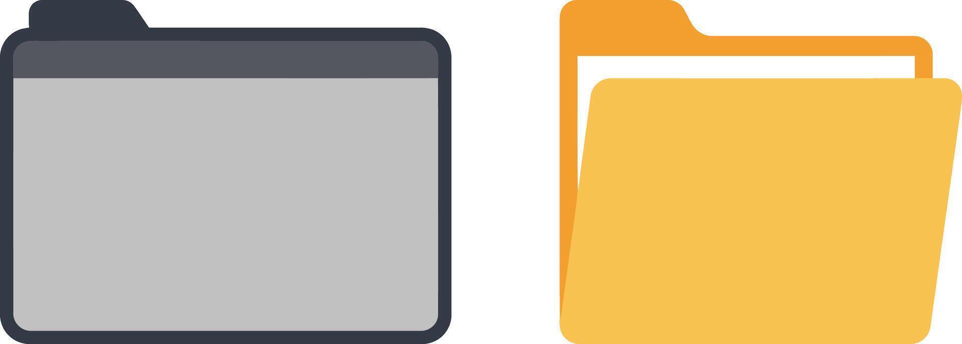 Set of two flat design folder icons for web and apps. vector