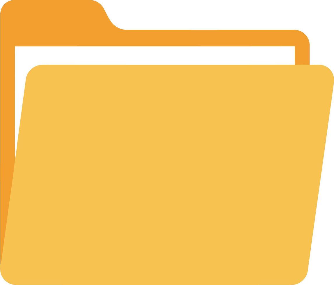 Open folder icon representing documents and files storage for organization. vector