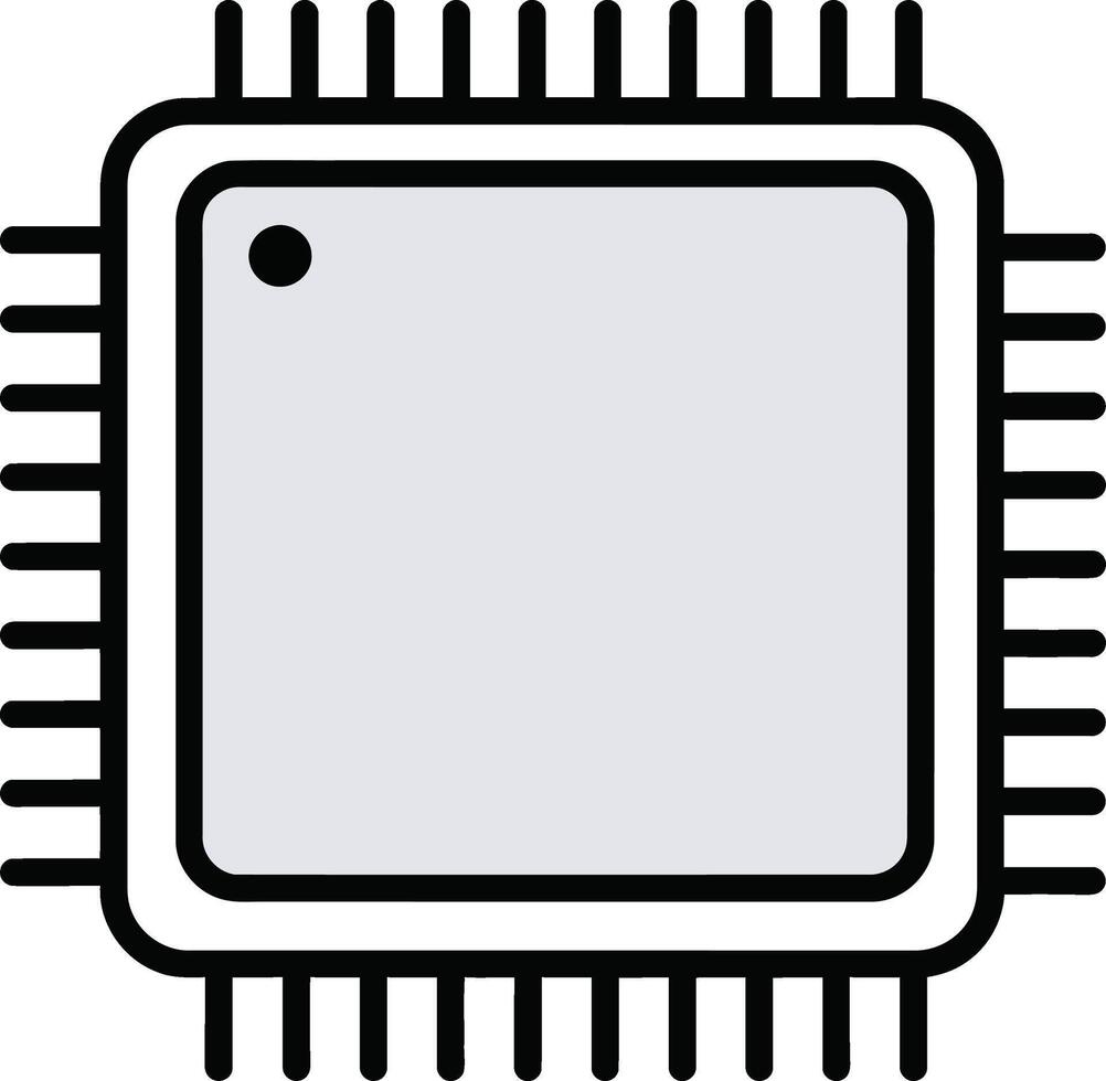 Close up of a computer processor chip for technology. vector