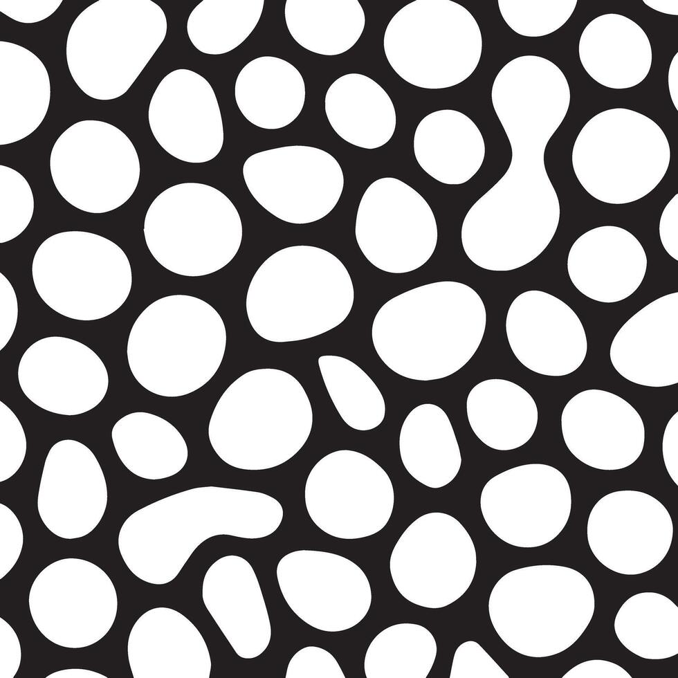 Abstract organic cellular pattern of white blobs on a black textured background vector
