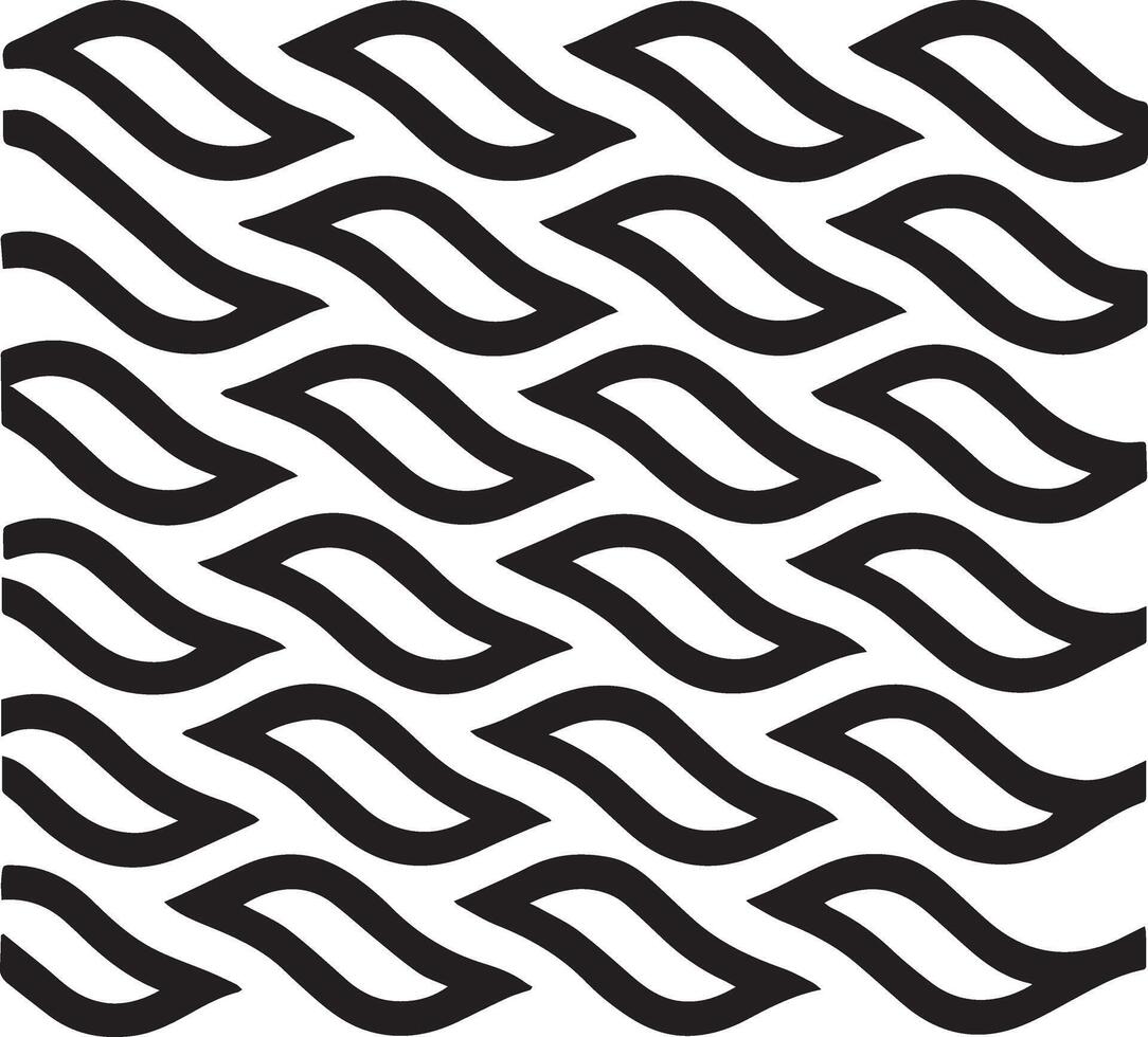 Abstract black and white wavy lines forming a repeating geometric pattern vector