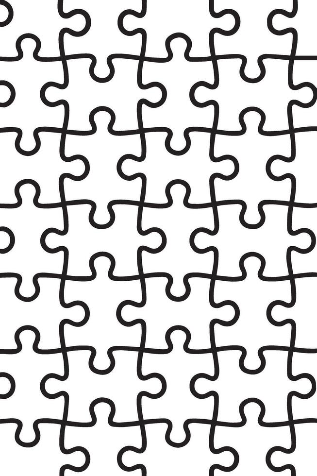 Abstract pattern of interlocking puzzle pieces forming a grid against a white background vector