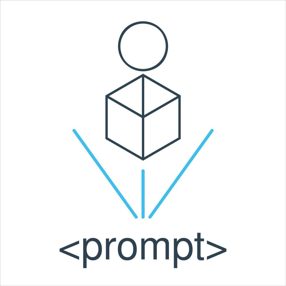 Wireframe Cube and Sphere Generated from Text vector