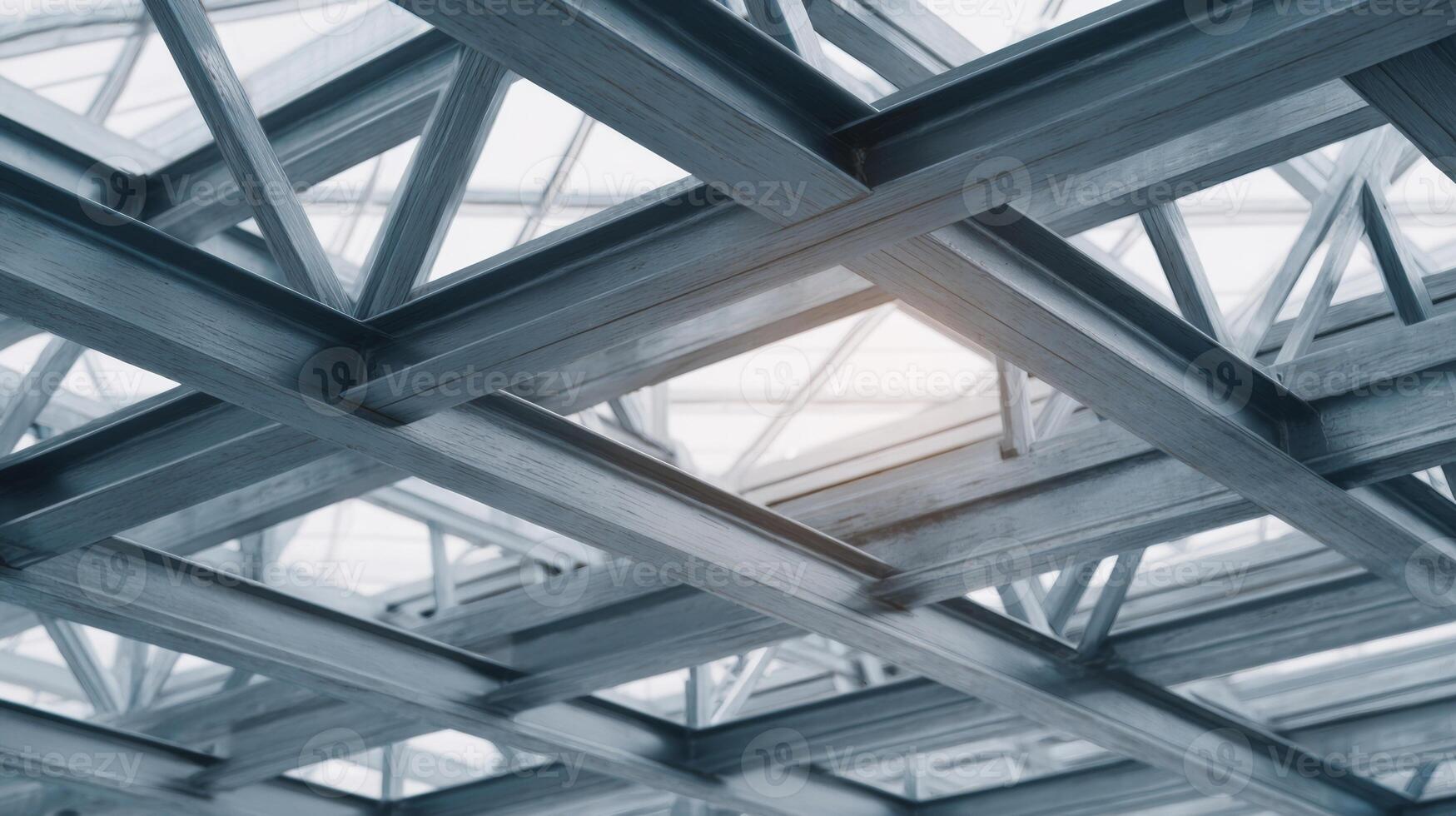 Industrial steel lattice, a geometric trance of intersecting beams, evokes tech celebrated Pi Day and obscure Fibonacci Sequence observance photo