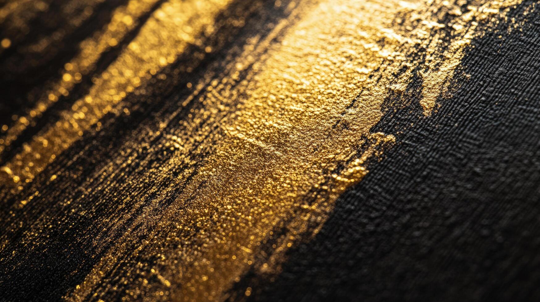 Shimmering gold diagonally sweeps across textured dark canvas, creating a luxurious, abstract pattern with depth photo