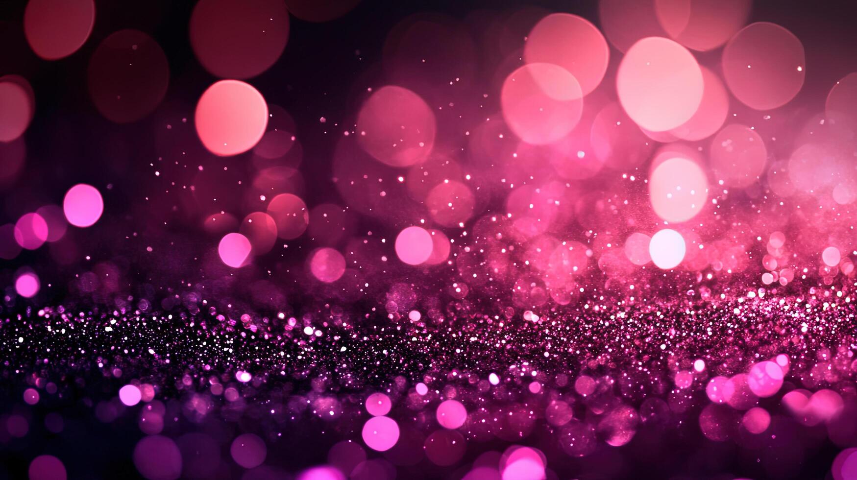 Pink bokeh lights and sparkles create a mesmerizing abstract pattern on a dark background photo