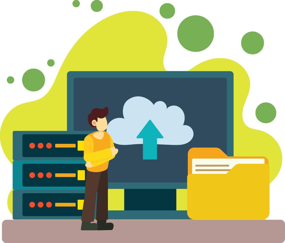 nube datos subir ilustración. nube informática ilustración vector