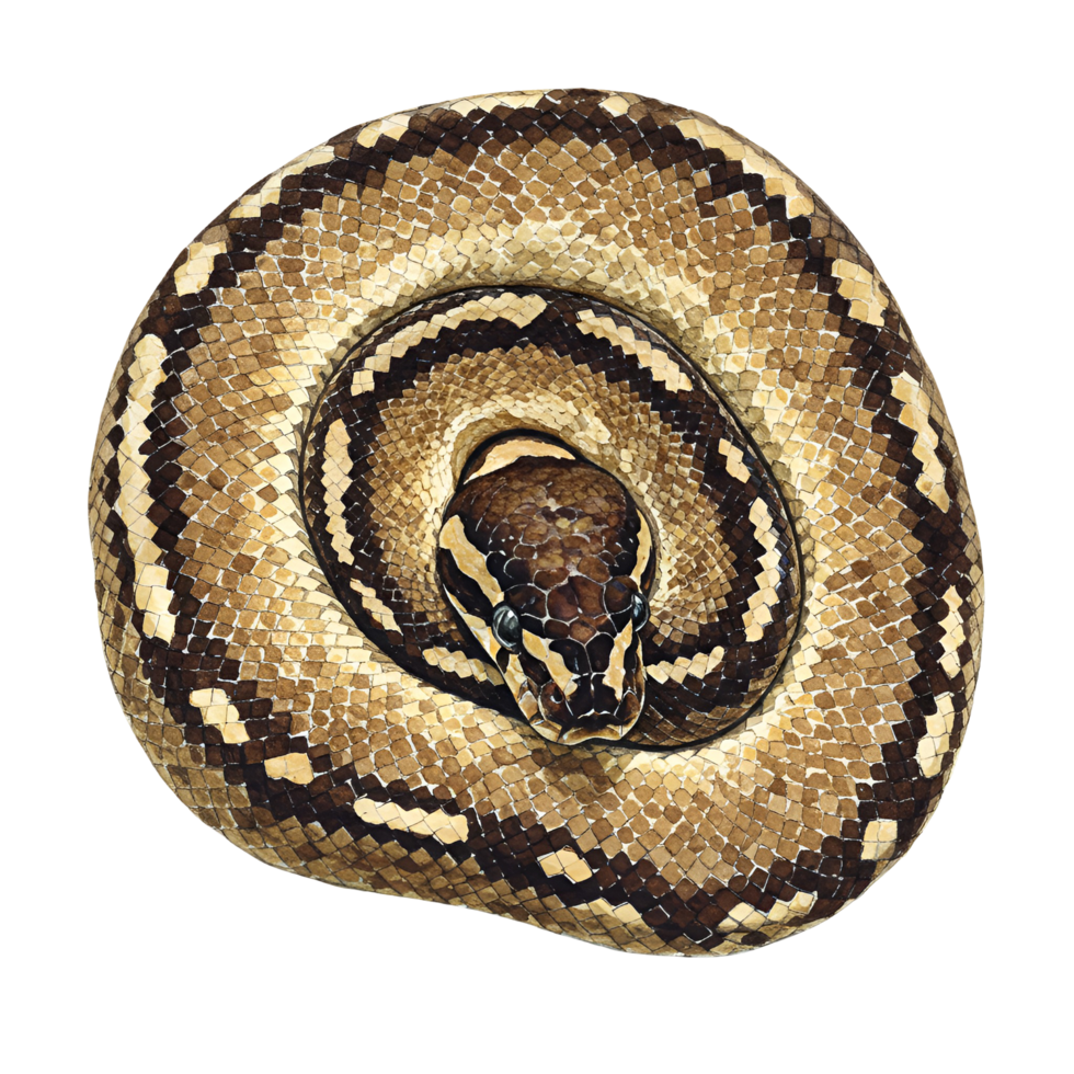 Balle python serpent enroulé reptile image sur transparent Contexte png