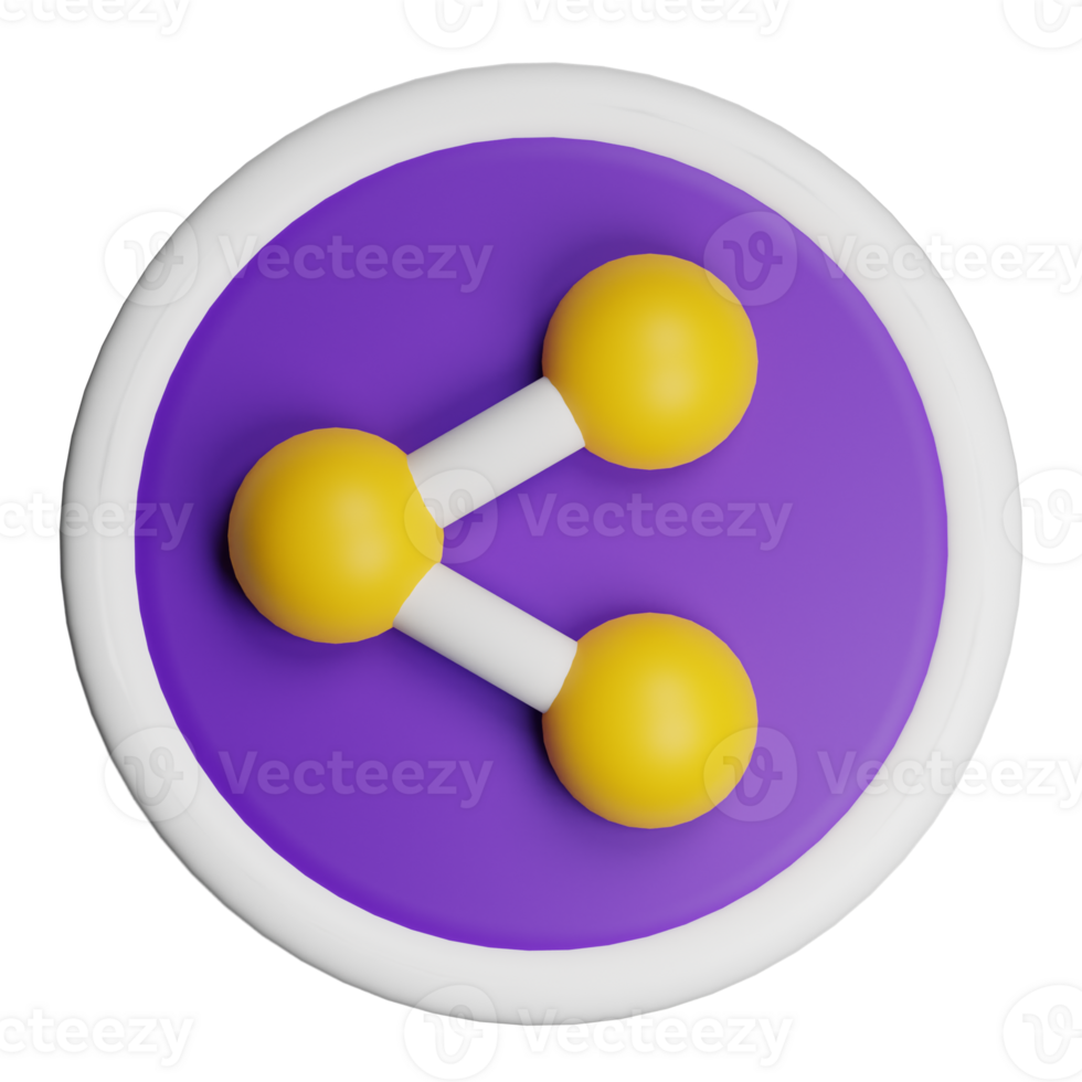 3d share icon representing connection and sharing on transparent background png
