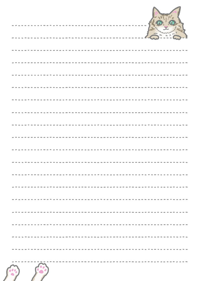 uma fundo do pontilhado linhas e gatos. pode estar usava para cadernos e carta papel. png