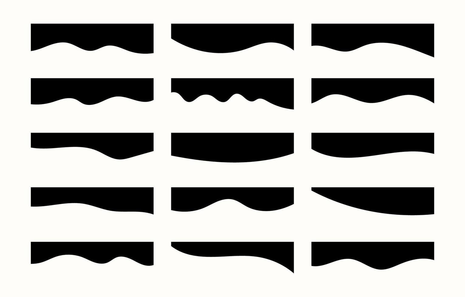 collection of dividers shape templates for header page or website design in various style and black color vector