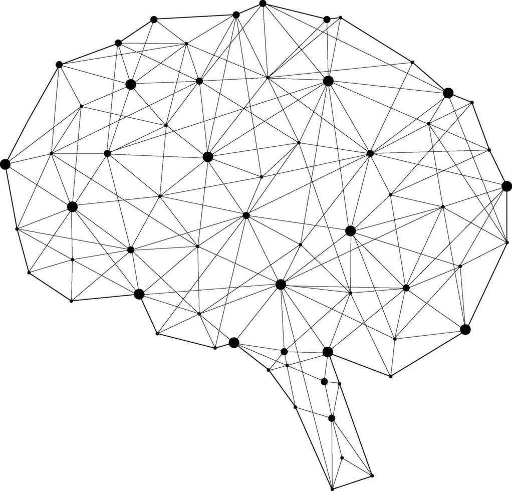 Artificial intelligence brain network connection. Neural networks, machine learning and digital innovation concept vector