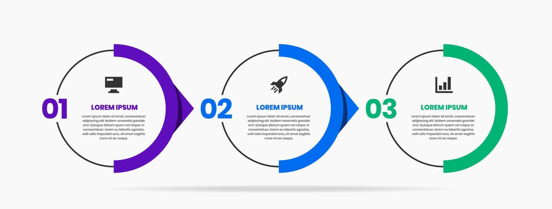 Abstract Infographic Element Design Templates with Icons and 3 Numbers. Suitable for Process Diagram, Presentations, Workflow Layout, Banner, Flow Chart vector