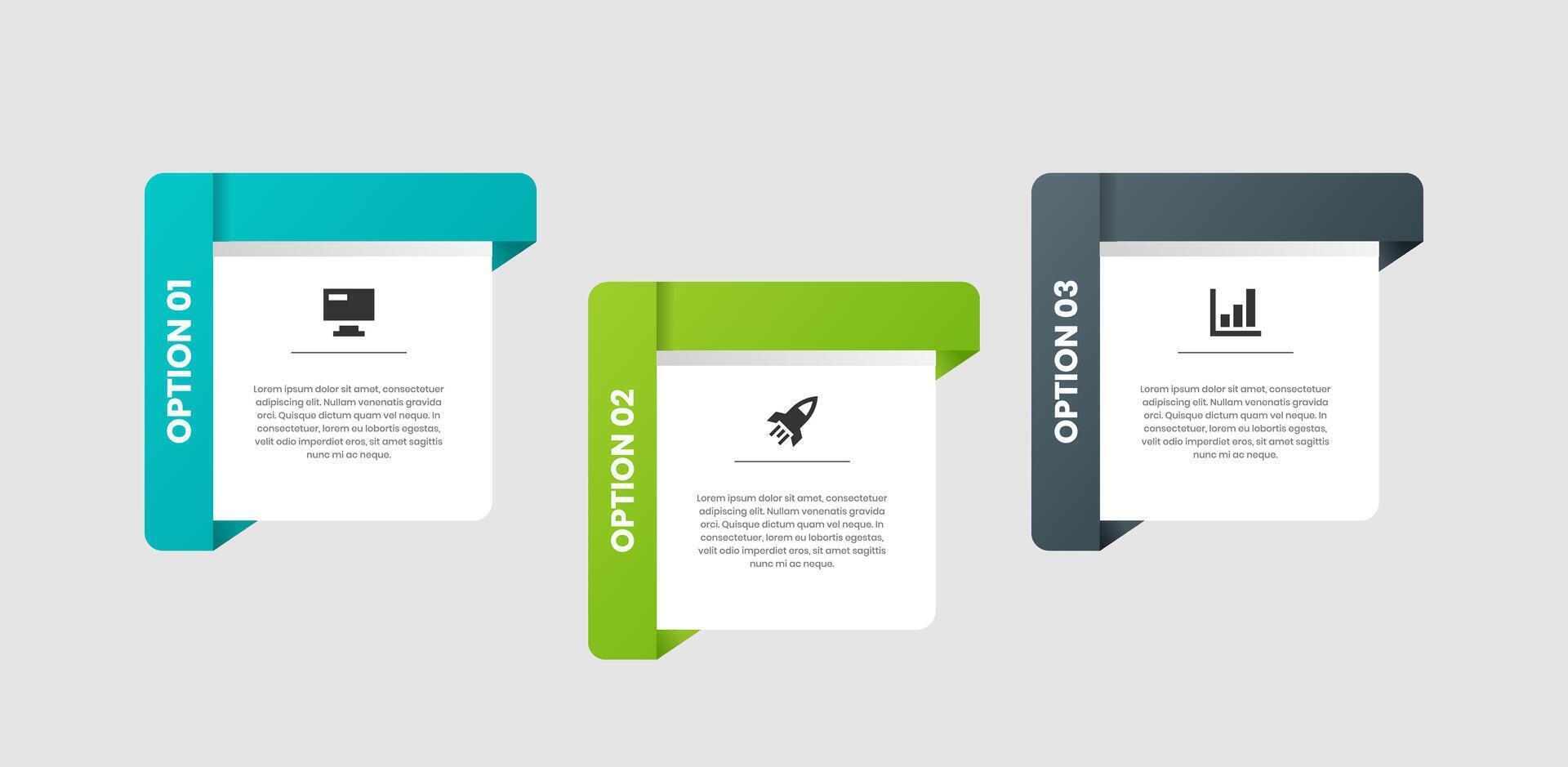 Abstract Infographic Element Design Templates with Icons and 3 Options. Suitable for Process Diagram, Presentations, Workflow Layout, Banner, Flow Chart vector