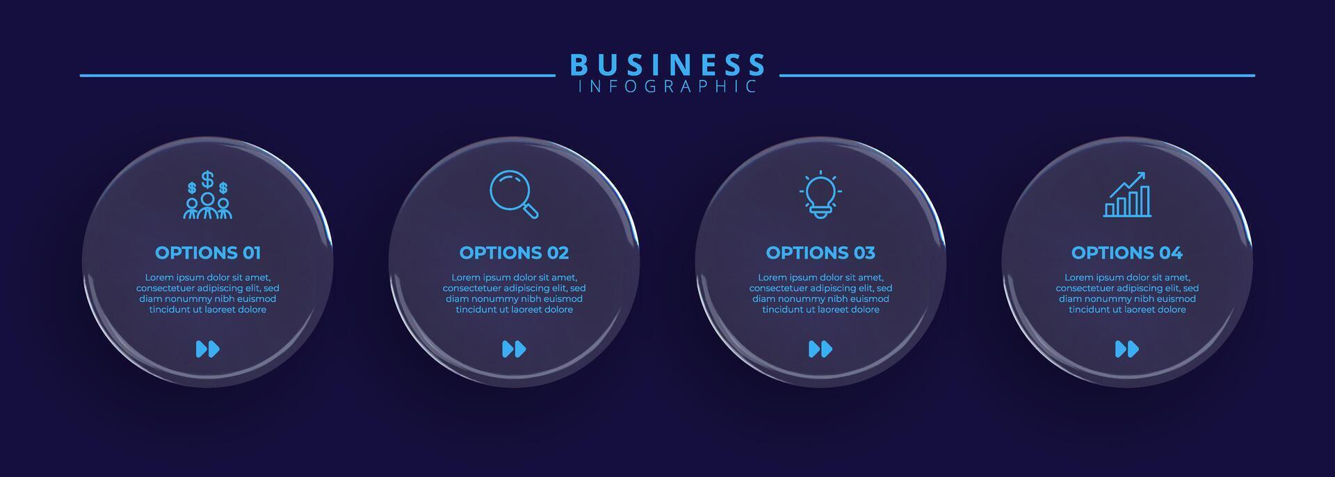 infographic labels with icons and 4 options or steps. Suitable for process diagrams, presentations, workflow layouts vector