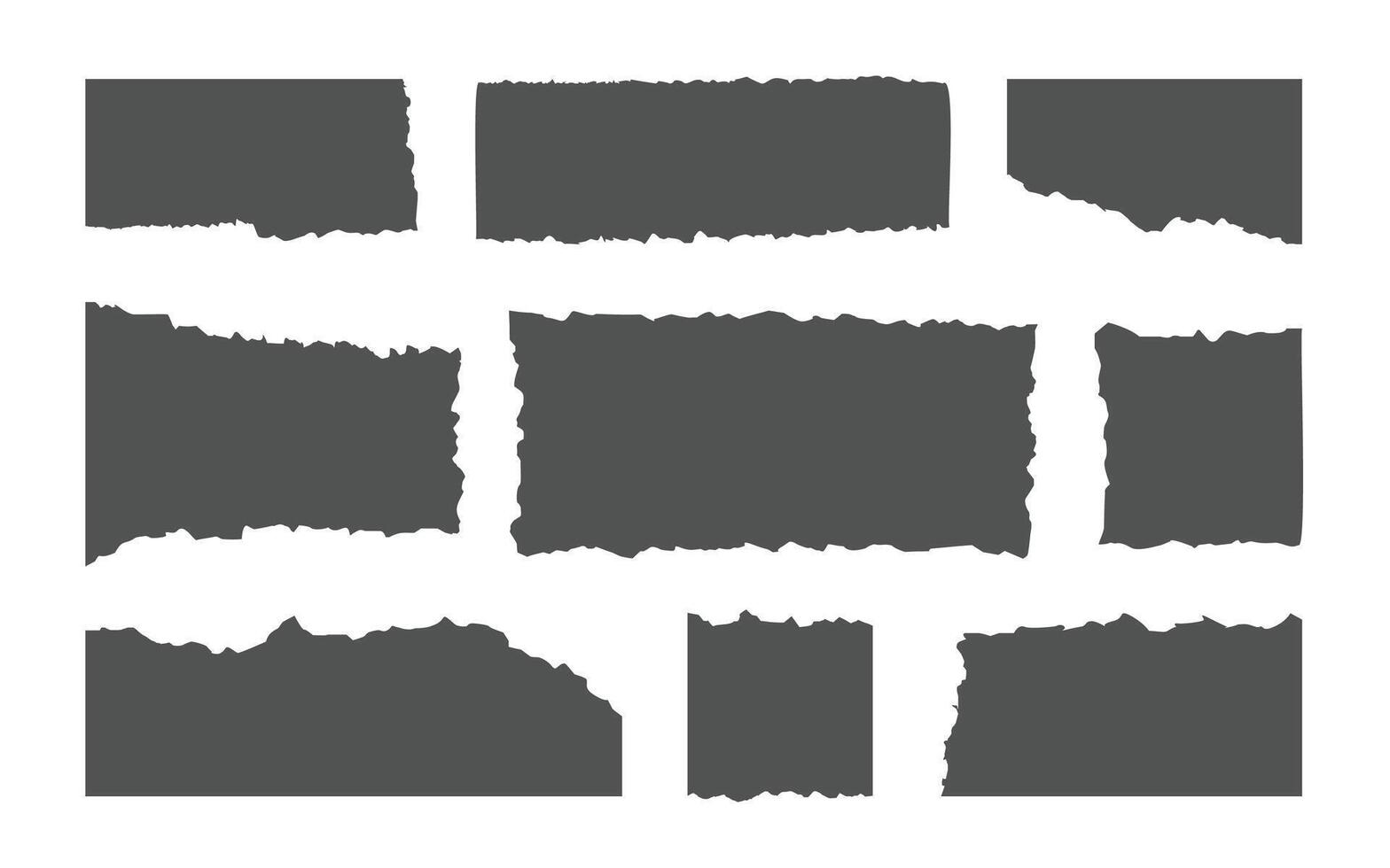 torn paper jagged edge rectangle rough cutout grunge frame shape abstract border design, isolated headline rectangle template vector