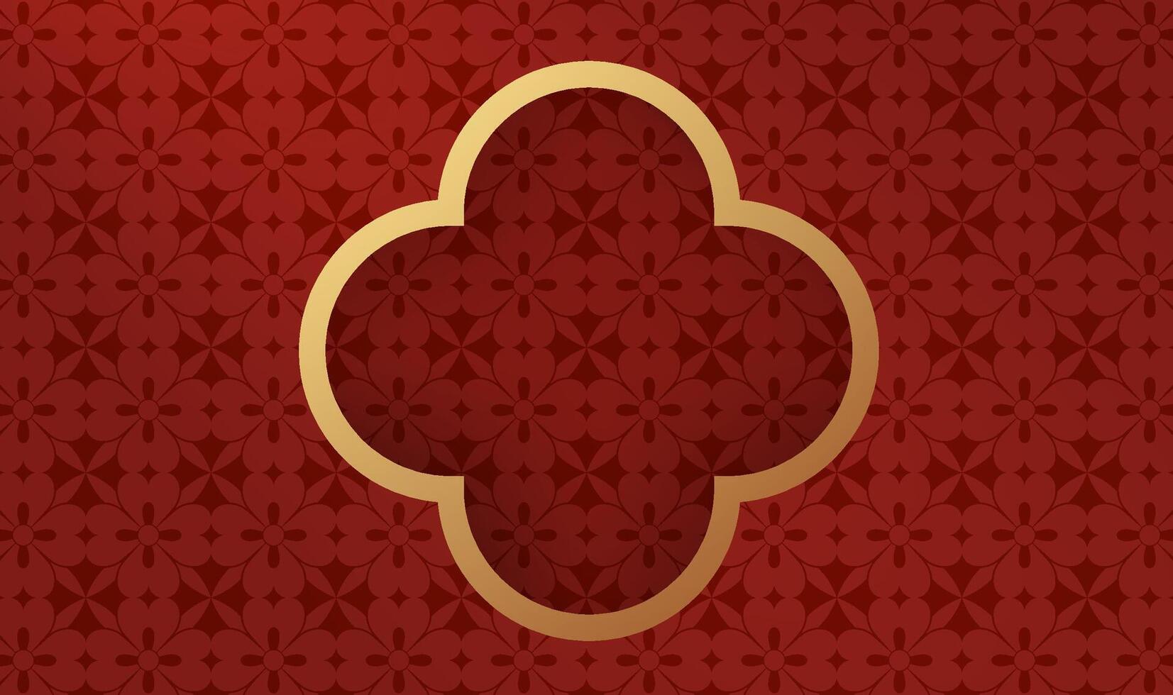 Red Chinese style texture background design and borders vector