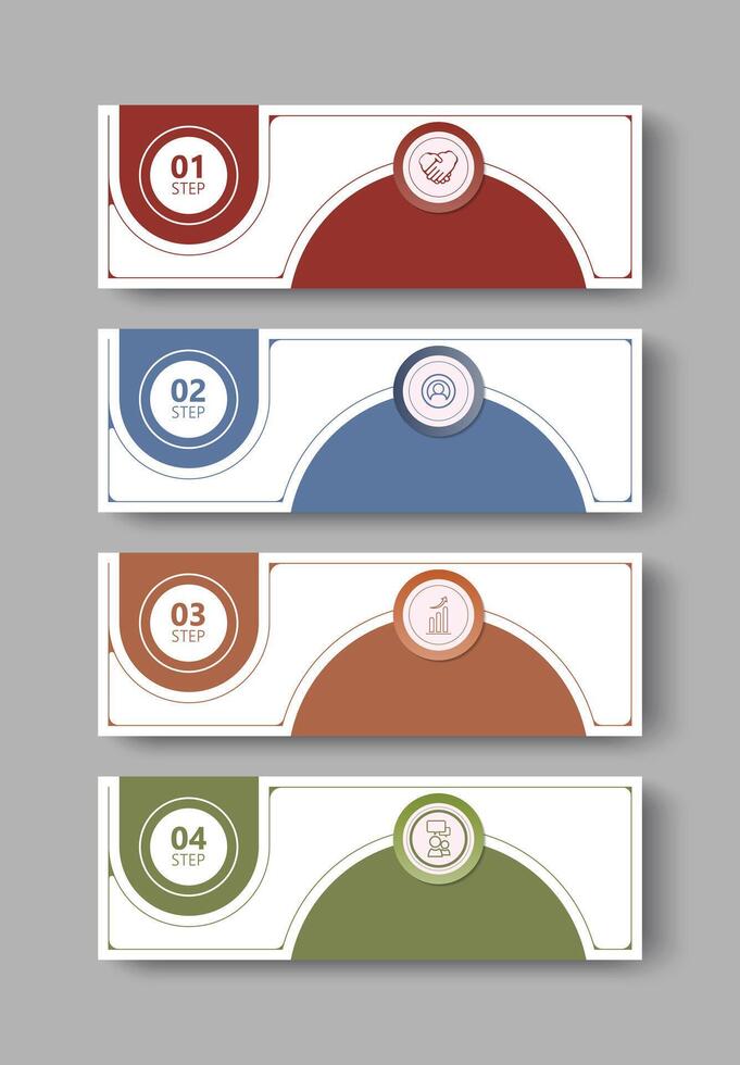 Modern Flat Design Step Banner Flowchart with Number Icon Template vector