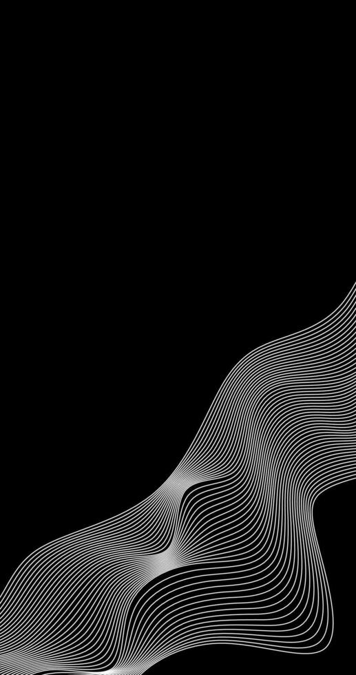 Copy Space Design elements with Wave of many gray lines on black background vector