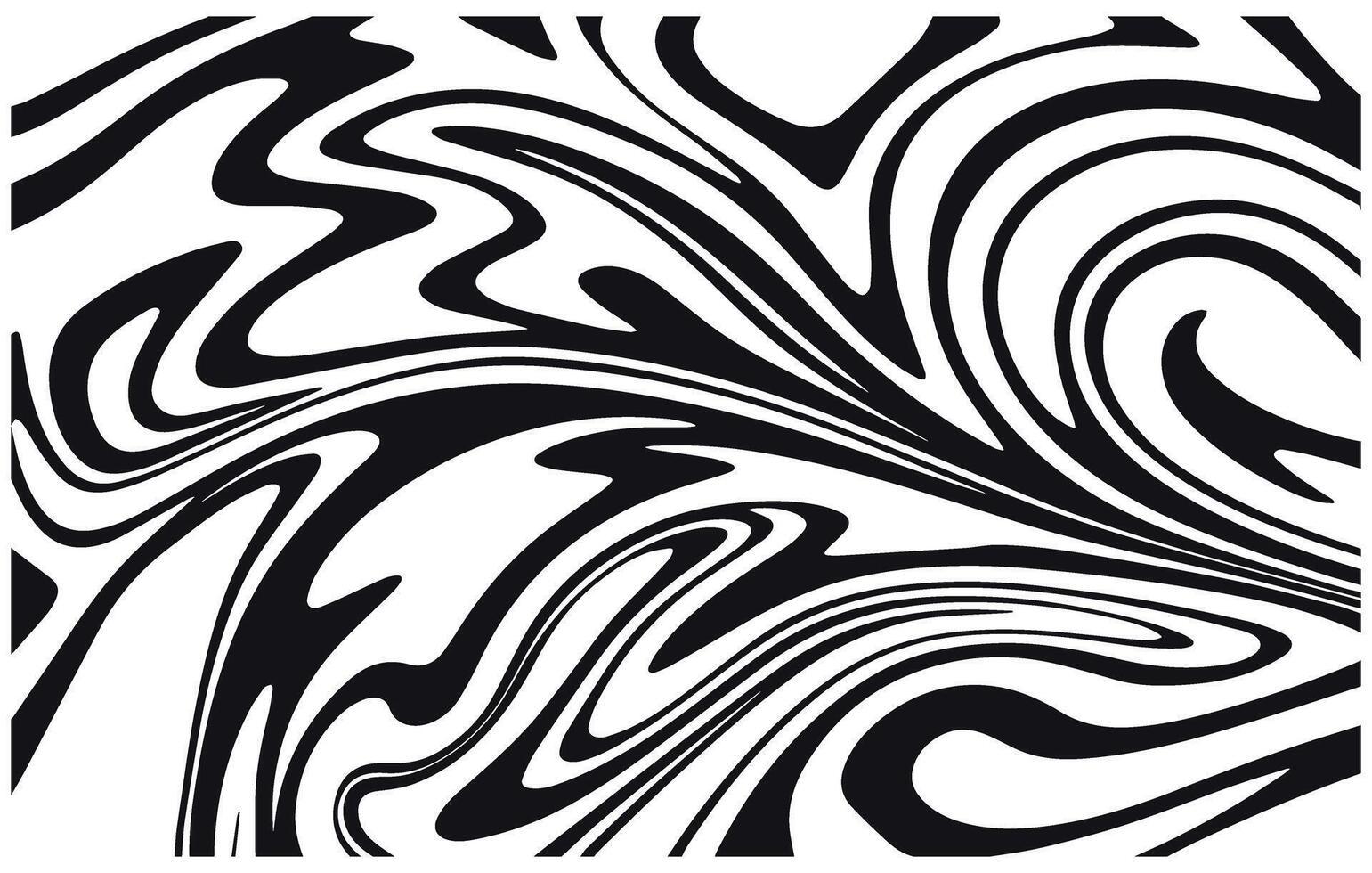 Abstract black and white liquid marble swirl pattern background collection isolated on transparent background vector