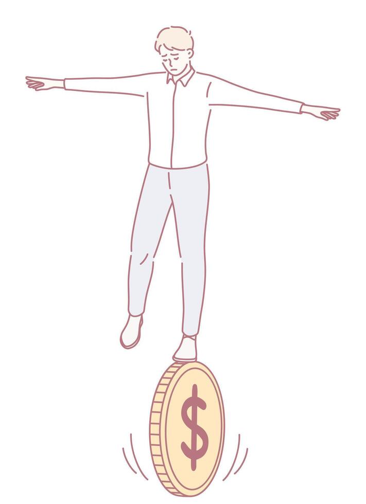 Balancing Finances A Key Symbol of Effective Financial Management and Risk Mitigation vector