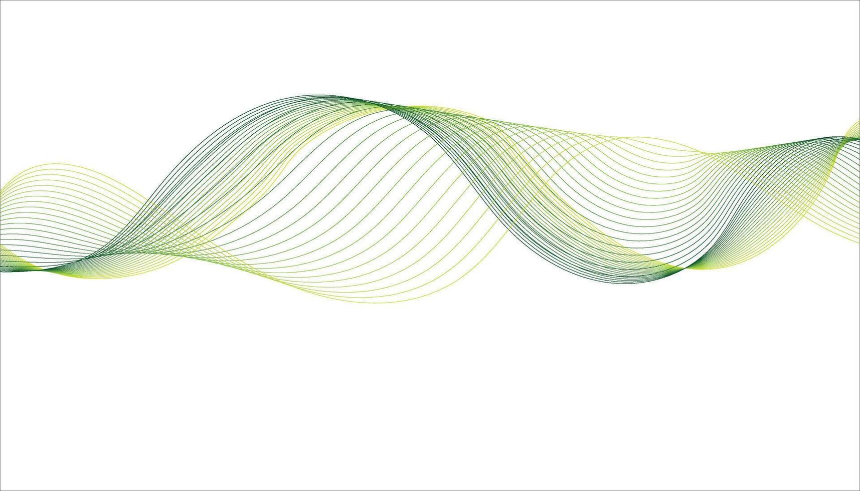 Abstract Green Gradient Wave Lines Background Design vector