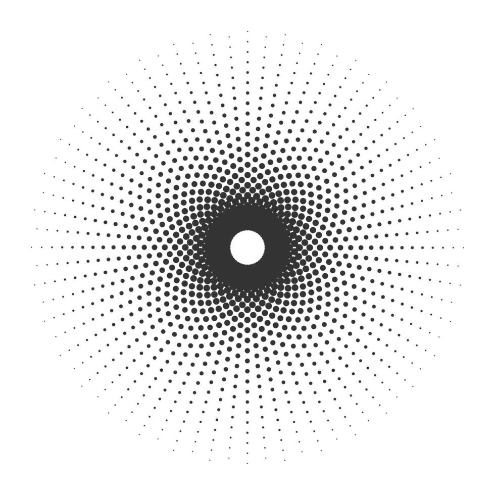 Abstract Retro Halftone Circle. Created using AI and finalized in professional software. vector