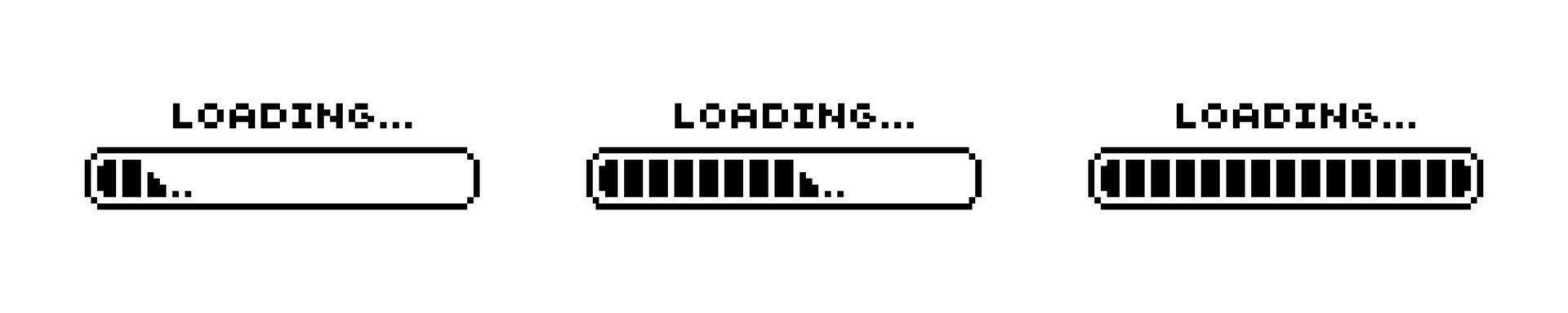 Loading bar icon. Pixel stroke. Load progress, status. illustration. vector